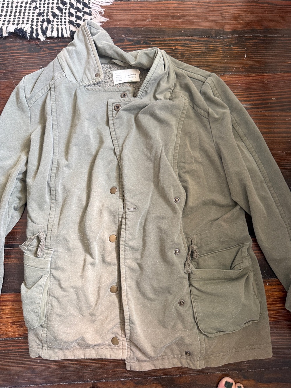 Anthropologie Olive Utility Jacket with Patch Pockets